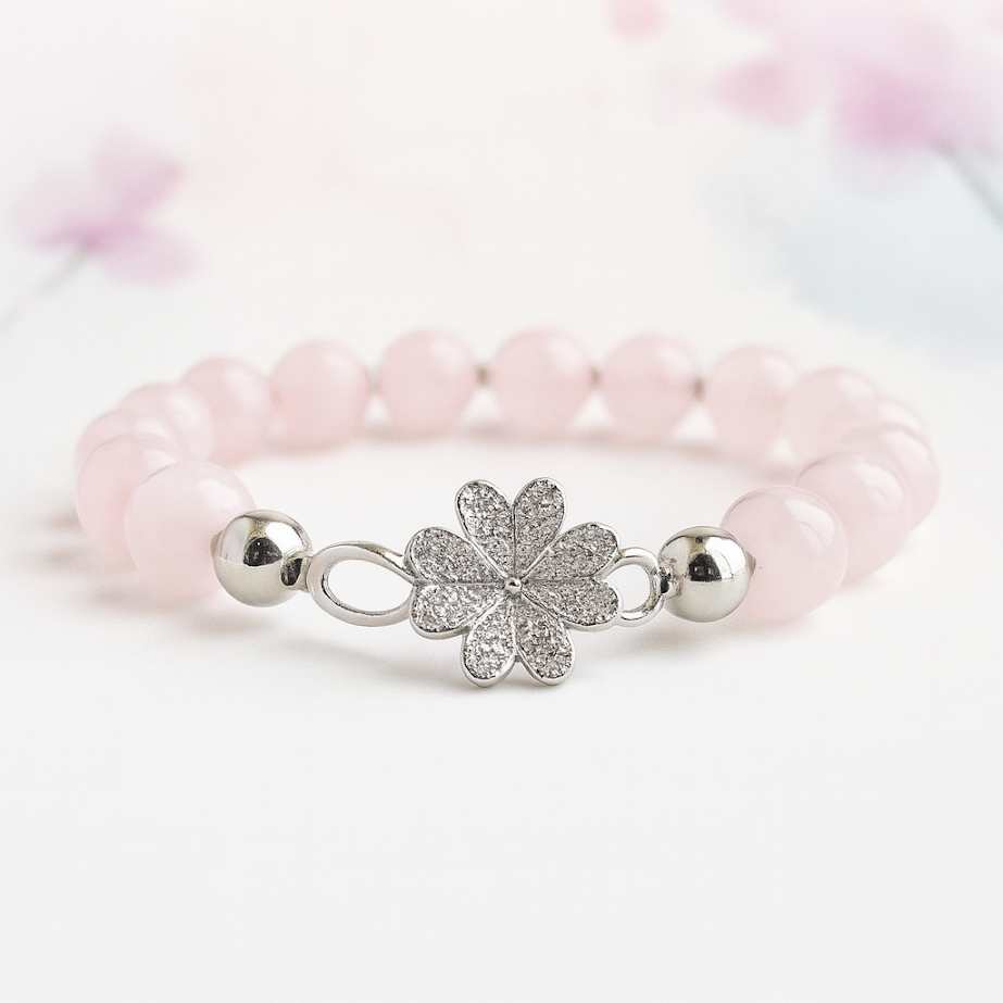 Sakura Bloom Bracelet with Rose Quartz