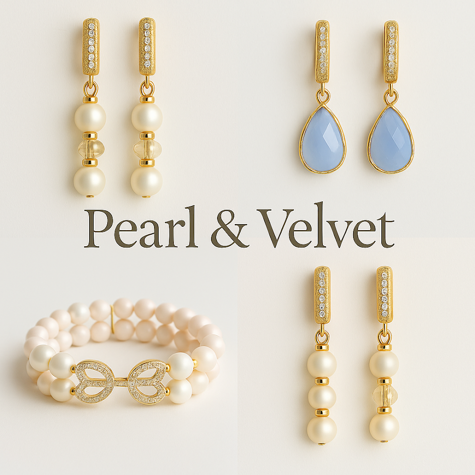 Golden Grace Earrings with Mallorca Pearls