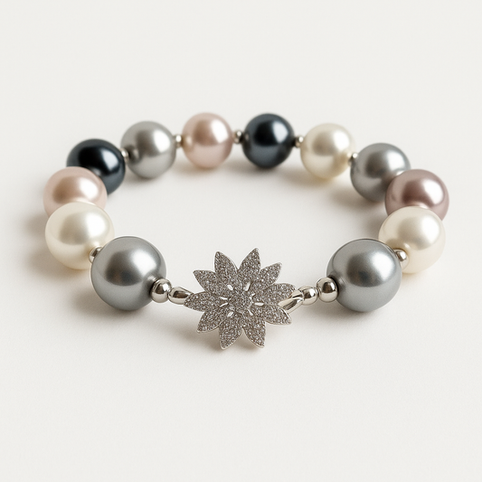 Majorca Pearl Bracelet – 14 mm Beads, Silver Clasp