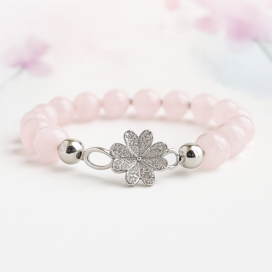 Sakura Bloom Bracelet with Rose Quartz