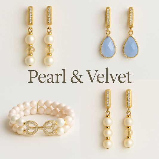 Golden Grace Earrings with Mallorca Pearls