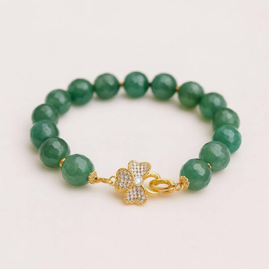 Faceted Green Chalcedony Bracelet of natur